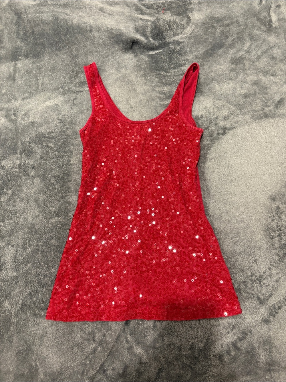 Express Red Sequin Tank Top